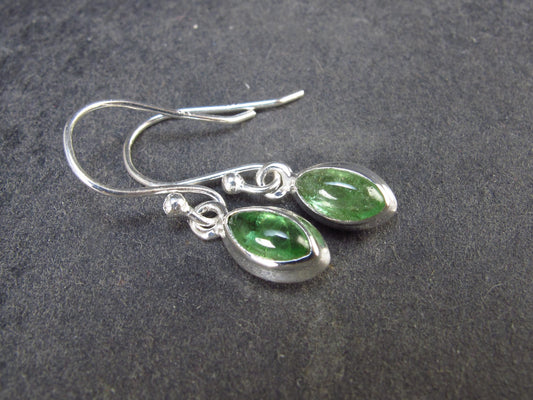 Tsavorite Gem Green Garnet Sterling Silver Earrings from Tanzania - 2.06 Grams