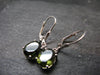 Moldavite Tektite Silver Earrings from Czech Republic - 2.79 Grams