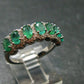 Emerald Faceted Silver Ring from Colombia - 4.40 Grams Total - Size 7.5