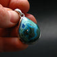 Malachite And Chrysocola Silver Plated Pendant from Congo - 1.4" - 6.18 Grams