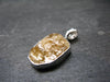 Large Natural Agni Gold Danburite Sterling Silver Pendant from Tanzania - 1.0" - 3.16 Grams