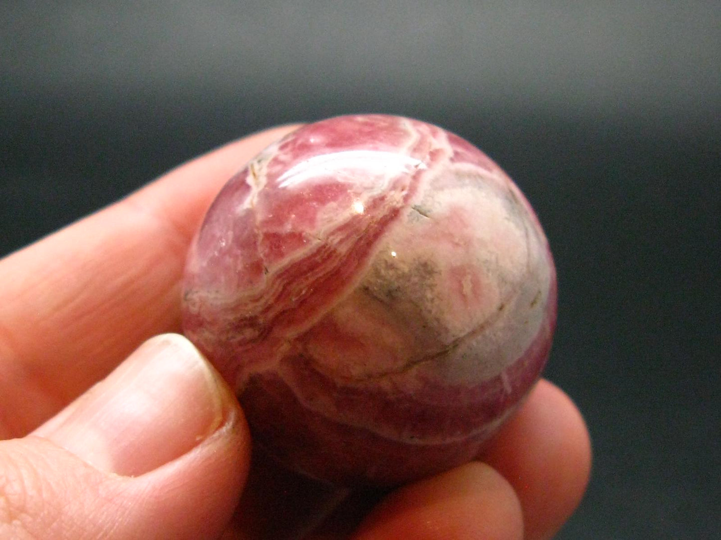 Rhodochrosite Sphere Ball from Argentina - 1.2" - 47.92 Grams