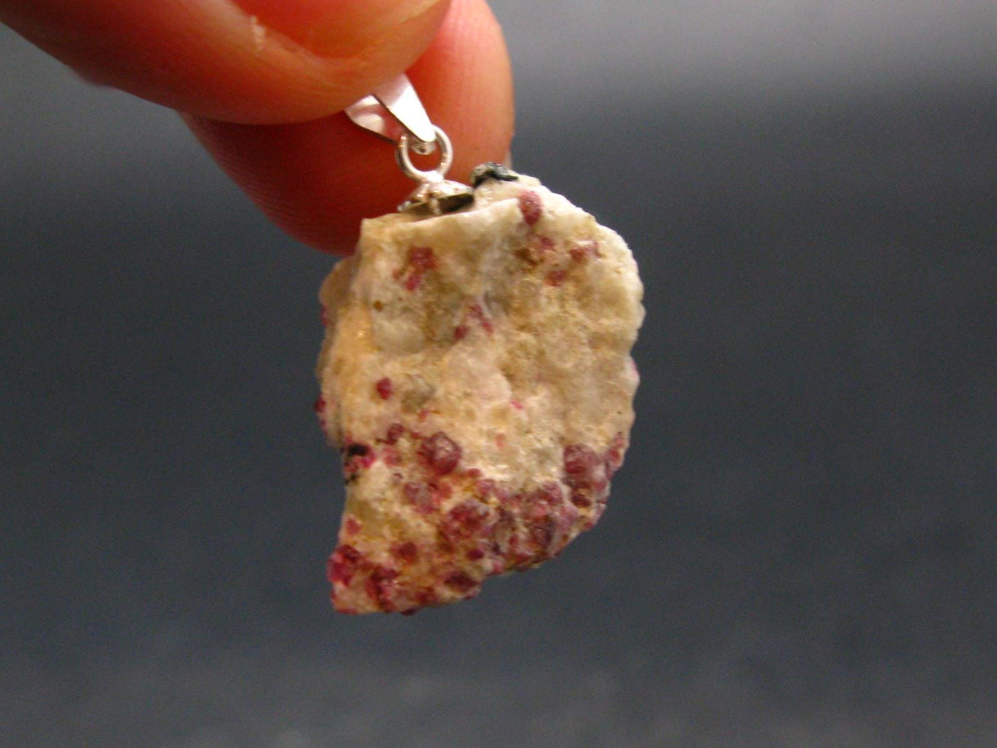 Rare Kakortokite Silver Pendant From Greenland - 2.79 Grams - 1.1"