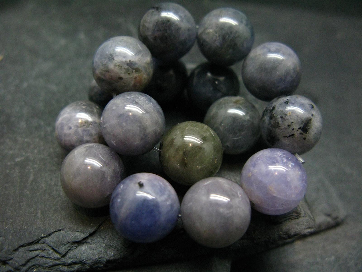 Tanzanite Genuine Bracelet ~ 7 Inches ~ 12mm Round Beads