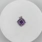 Art Deco Amethyst Pendant – Geometric Elegance in Sterling Silver - 4.61 Grams