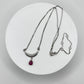 Ruby Crescent Moon Necklace | Sterling Silver | 11" Short Necklace | July Birthstone Jewelry
