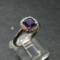 Siberian Amethyst!! Natural Faceted Rich Purple Amethyst 925 Silver Ring with CZ - 2.34 Grams - Size 7