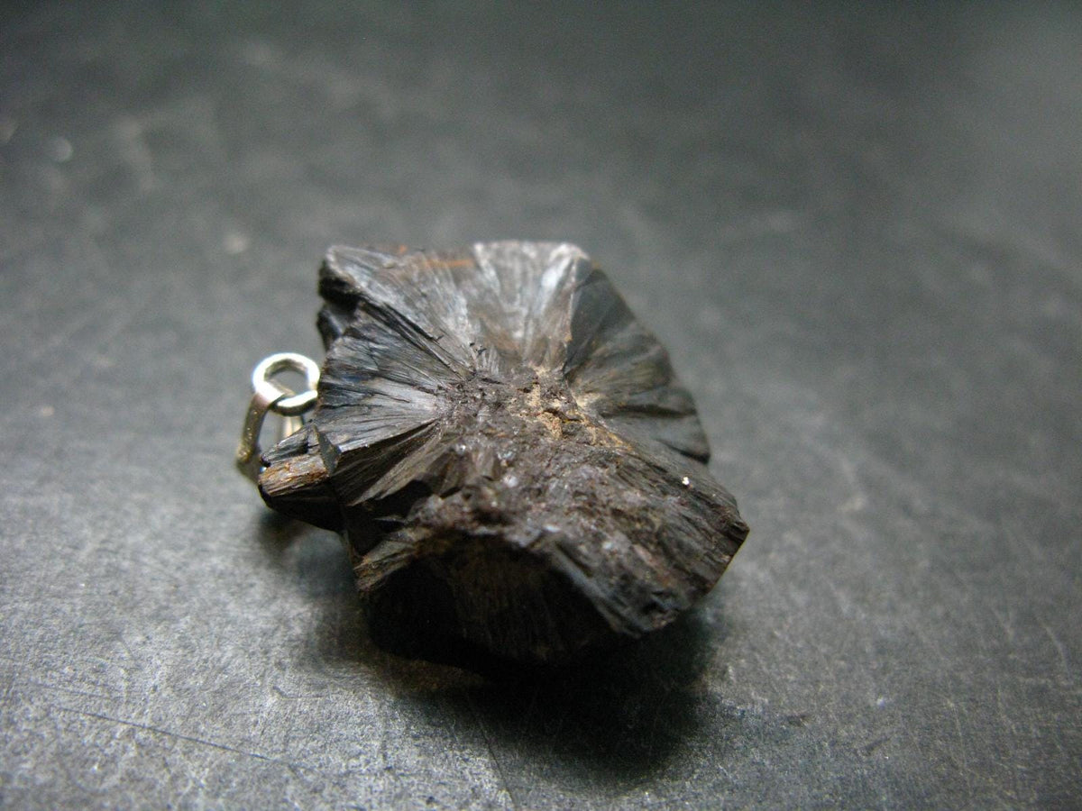 Bubble Hematite Silver Pendant from Morocco - 1.2" - 11.23 Grams