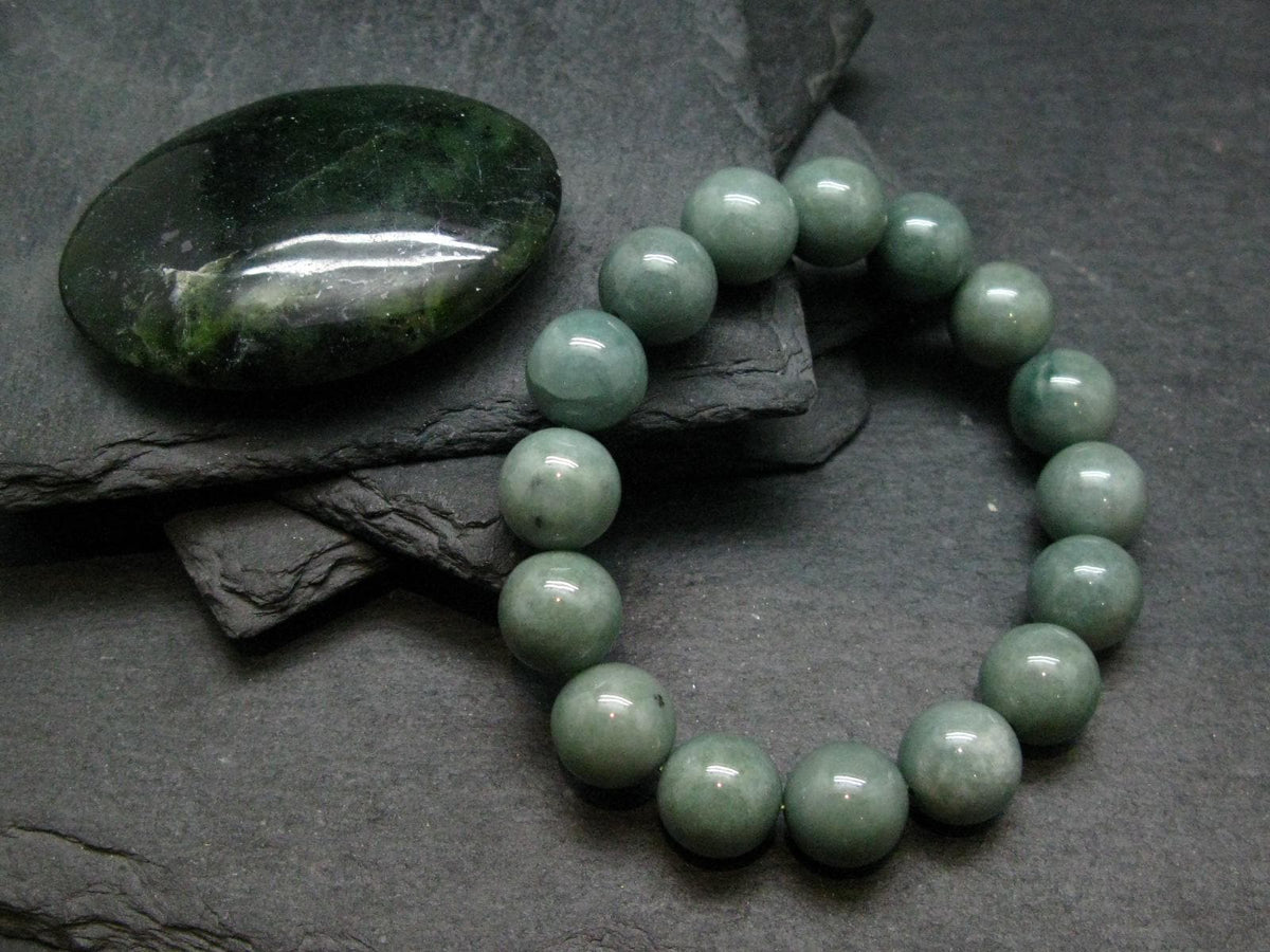 Guatemala Jade Jadeite Genuine Bracelet ~ 7 Inches ~ 12mm Round Beads