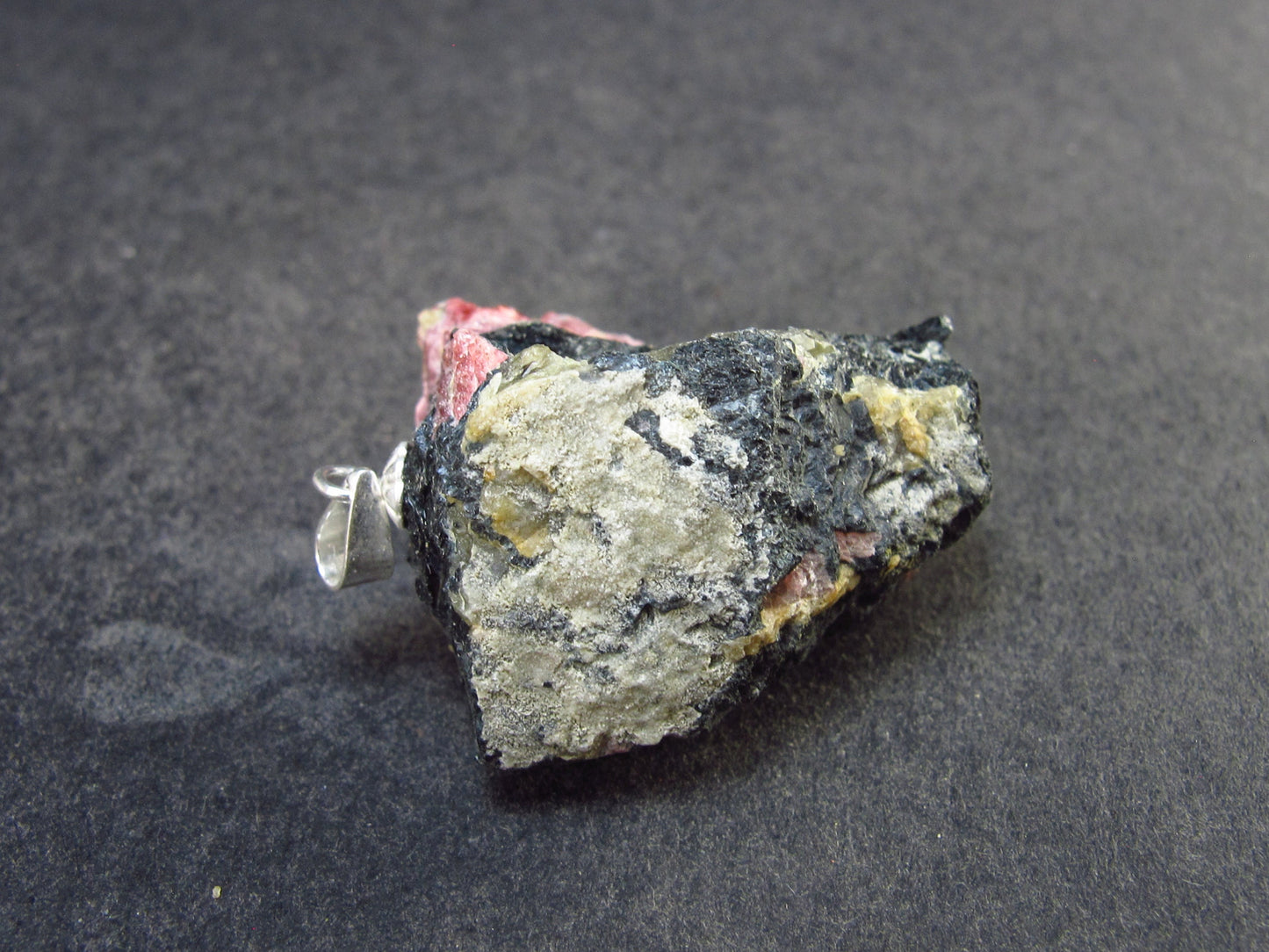 Rare Red Eudialyte Silver Pendant from Quebec, Canada - 1.3" - 13.4 Grams