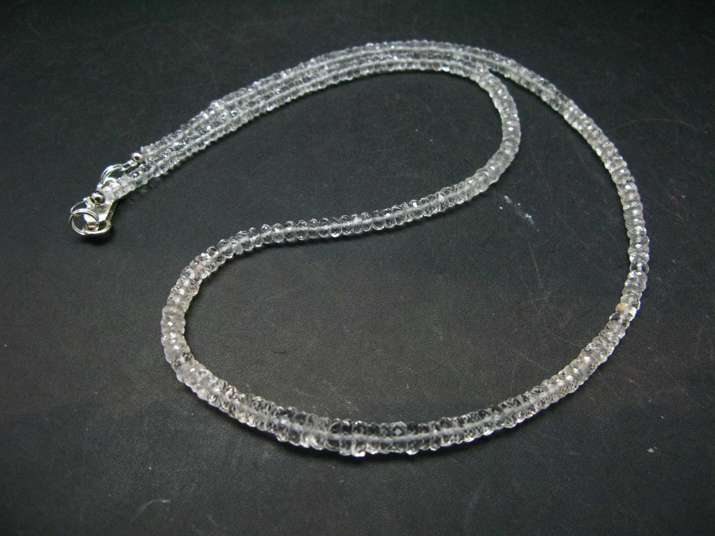 Rare Clear Petalite Necklace Beads From Brazil - 18" - Facetted beads