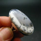 Merlinite Moss Agate Cabochon Silver Ring From Brazil - 9.44 Grams - Size 6.25