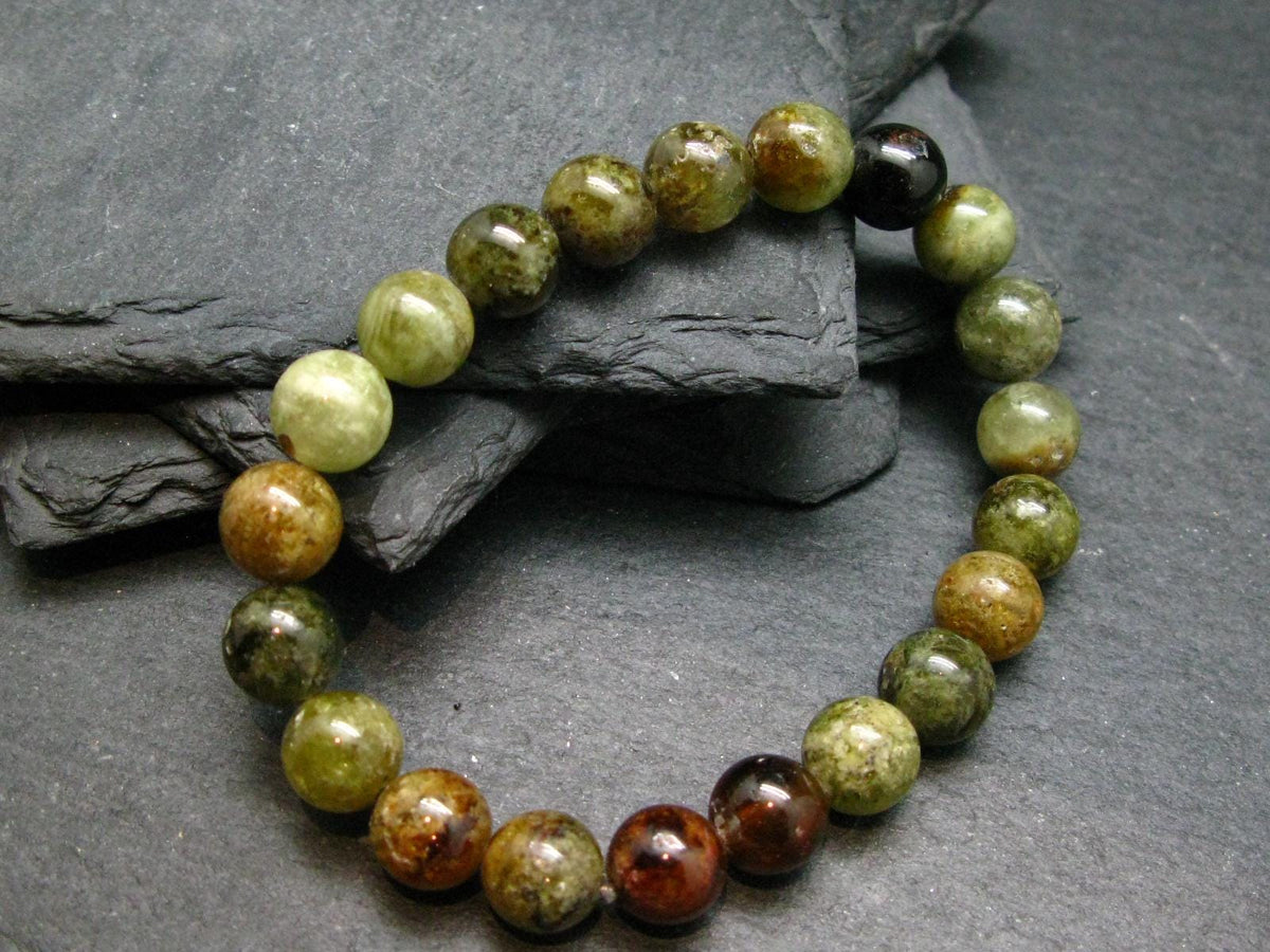 Vesuvianite Idocrase Genuine Bracelet ~ 7 Inches ~ 9mm Round Beads