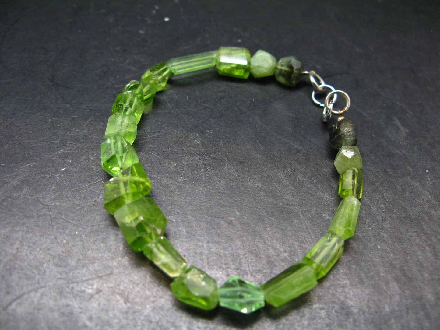 Peridot Genuine Bracelet ~ 8 Inches ~ 8mm Facetted Beads