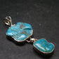 Turquoise Silver Pendant - 2.3" - 10.09 Grams