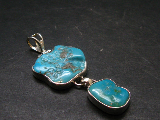 Turquoise Silver Pendant - 2.3" - 10.09 Grams