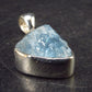 Stunning Genuine Aquamarine Gem Sterling Silver Pendant From Pakistan - 1.1" - 2.8 Grams