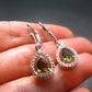 Moldavite Tektite Silver Earrings from Czech Republic - 2.94 Grams