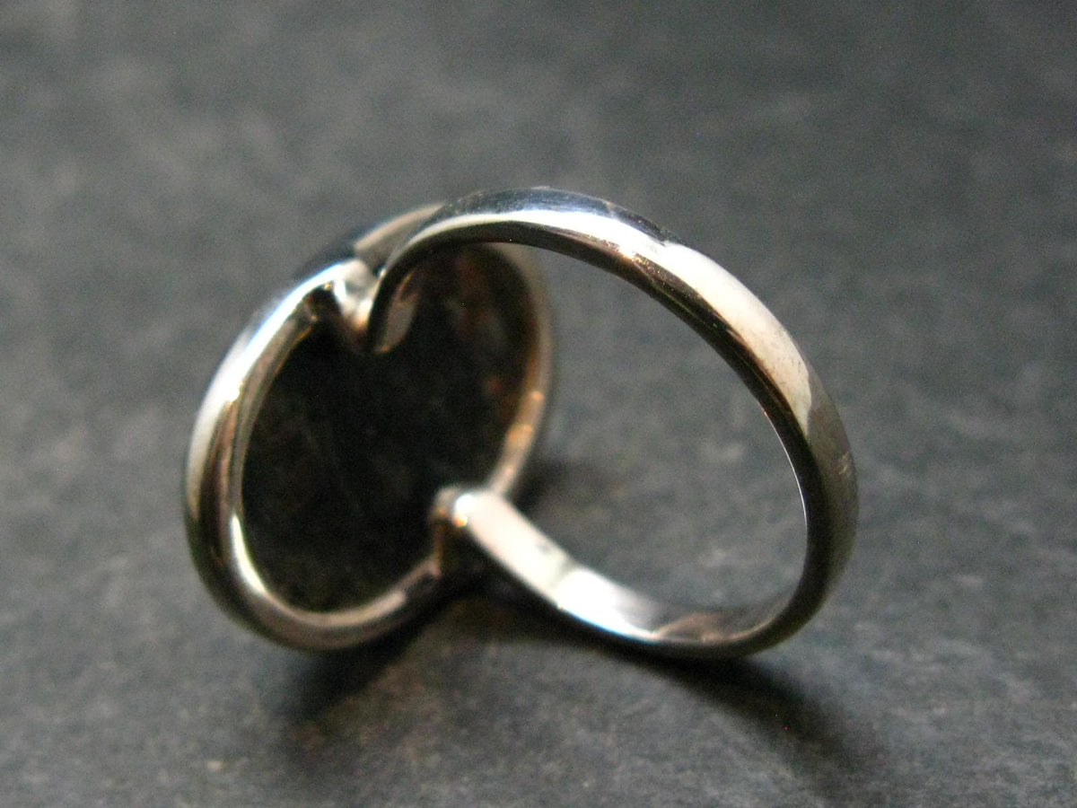 Real!! Very Rare Nuumite Nuummite Sterling Silver Ring from Greenland - 5.56 Grams - Size 8.5
