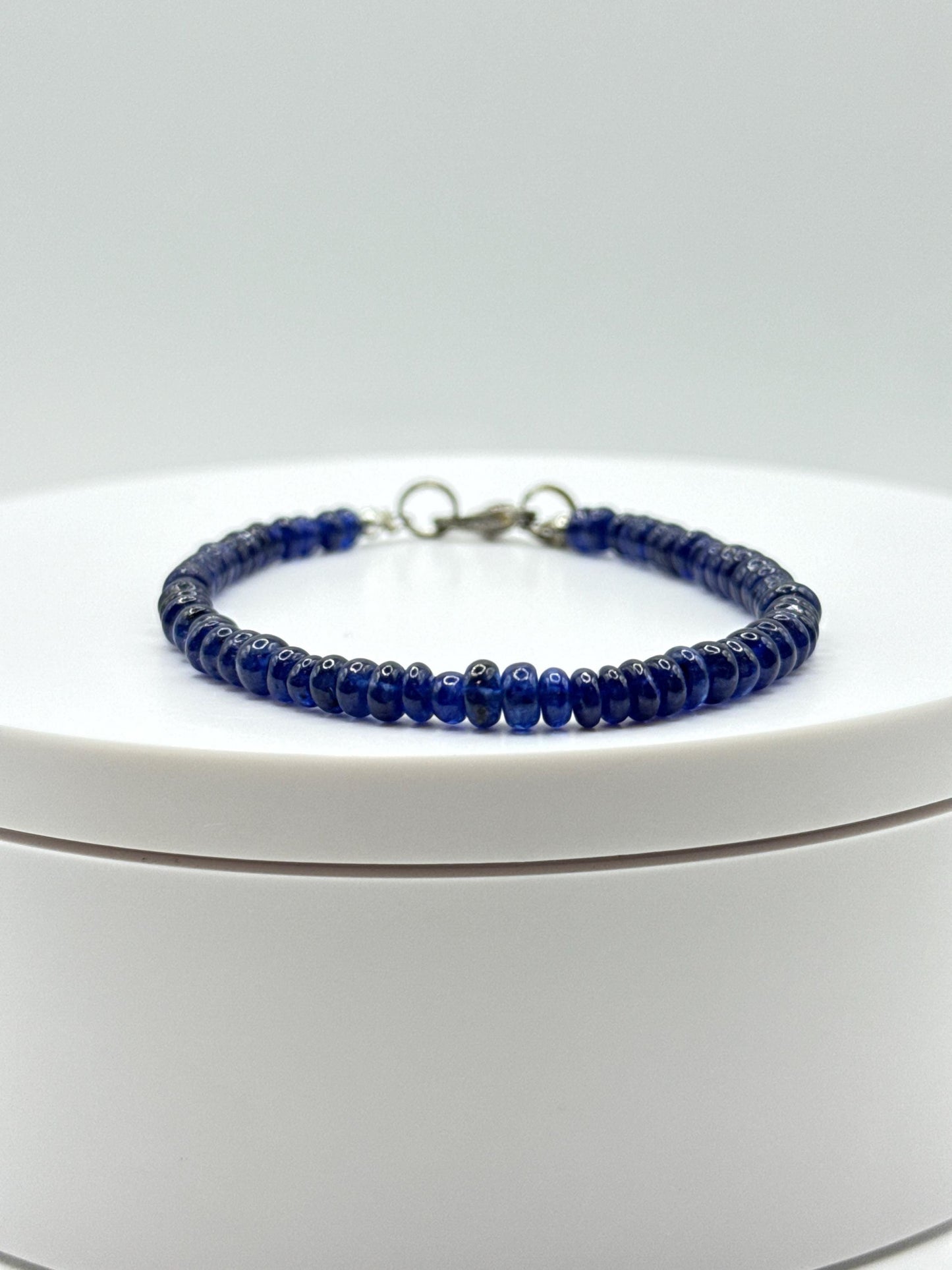 Faceted Blue Sapphire Bracelet: September Birthstone, Healing Crystal