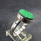 Uvarovite (Green Chromium Garnet) Cluster Silver Ring from Russia - Size 8 - 5.34 Grams