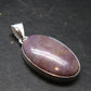Purple Jade Silver Plated Pendant From Turkey - 1.5" - 4.87 Grams