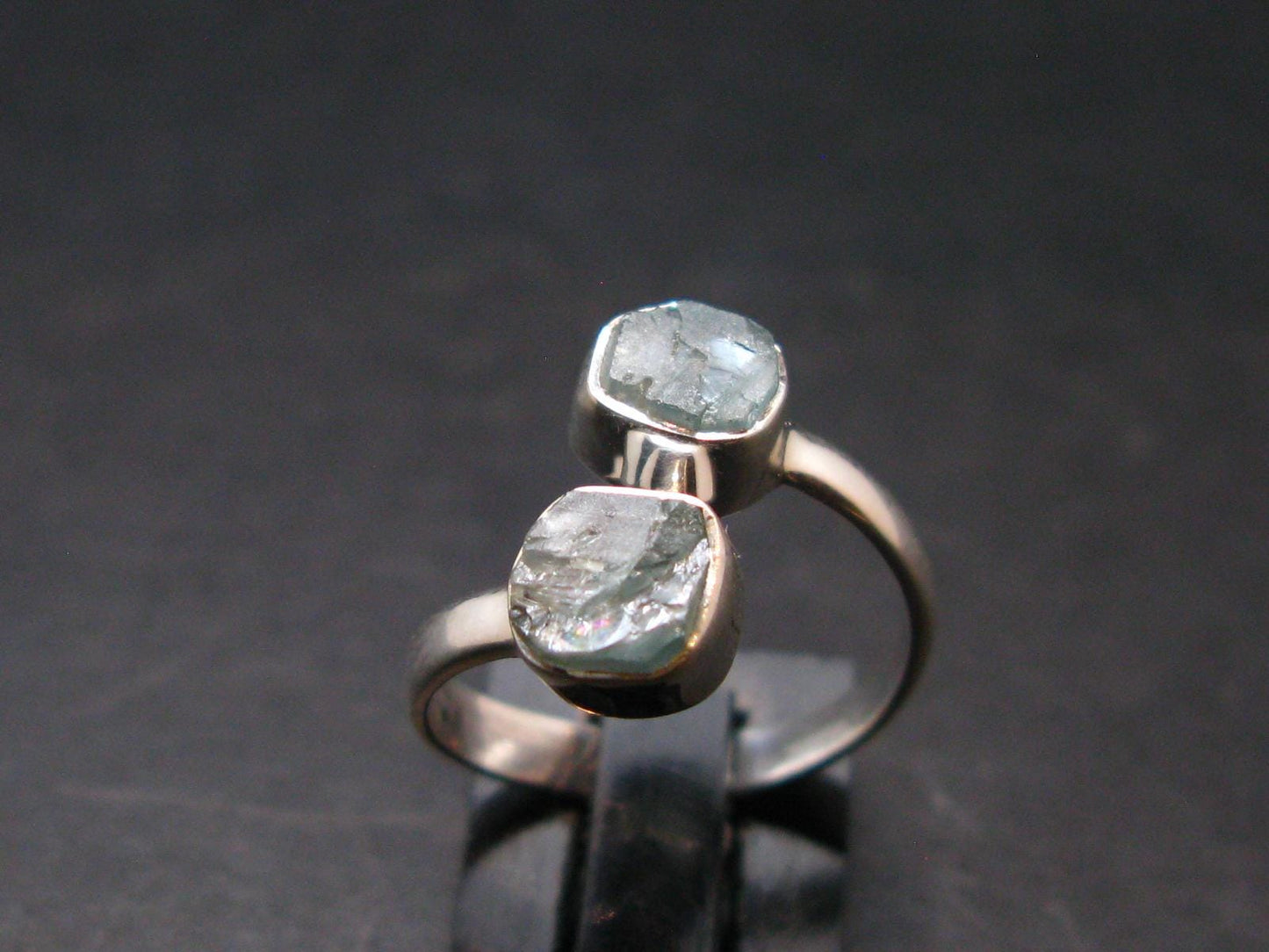 Blue Zircon Ring 925 Silver from Cambodia - Size 5