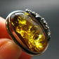 Natural Baltic Amber 925 Silver Ring - Size 6