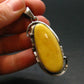 Natural Baltic Amber 925 Silver Pendant - 2.4"