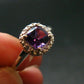 Siberian Amethyst!! Natural Faceted Rich Purple Amethyst 925 Silver Ring with CZ - 2.34 Grams - Size 7