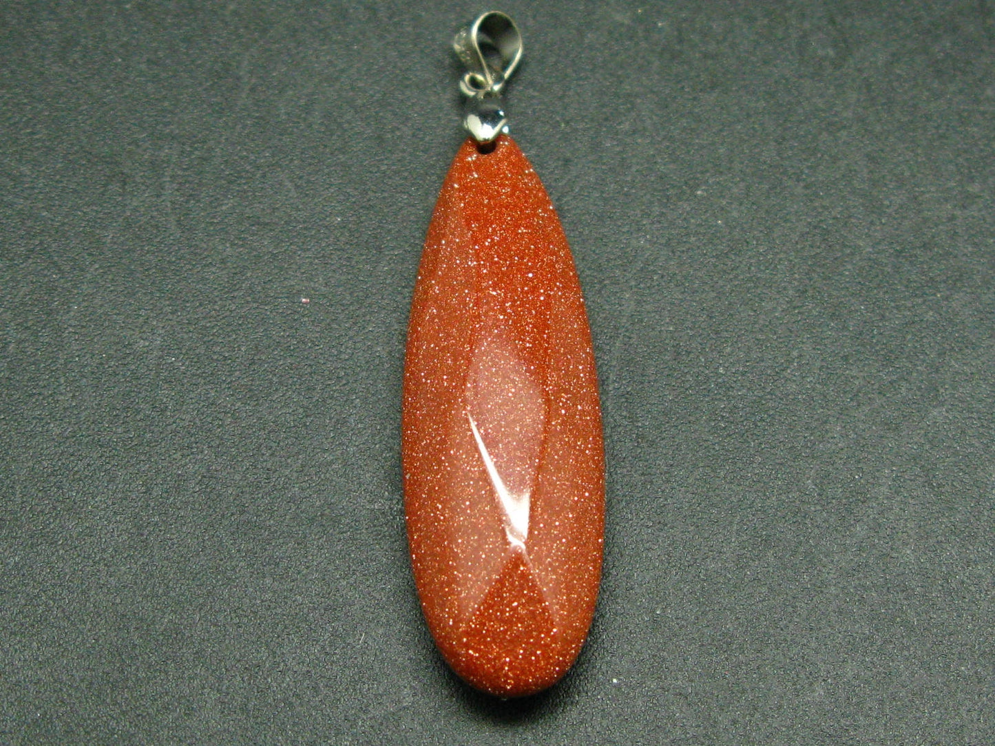 Reddish Brown Goldstone Pendant - 1.9"