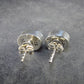 Facetted Moldavite Tektite Stud Earrings in Sterling Silver from Czech Republic - 2.38 Grams