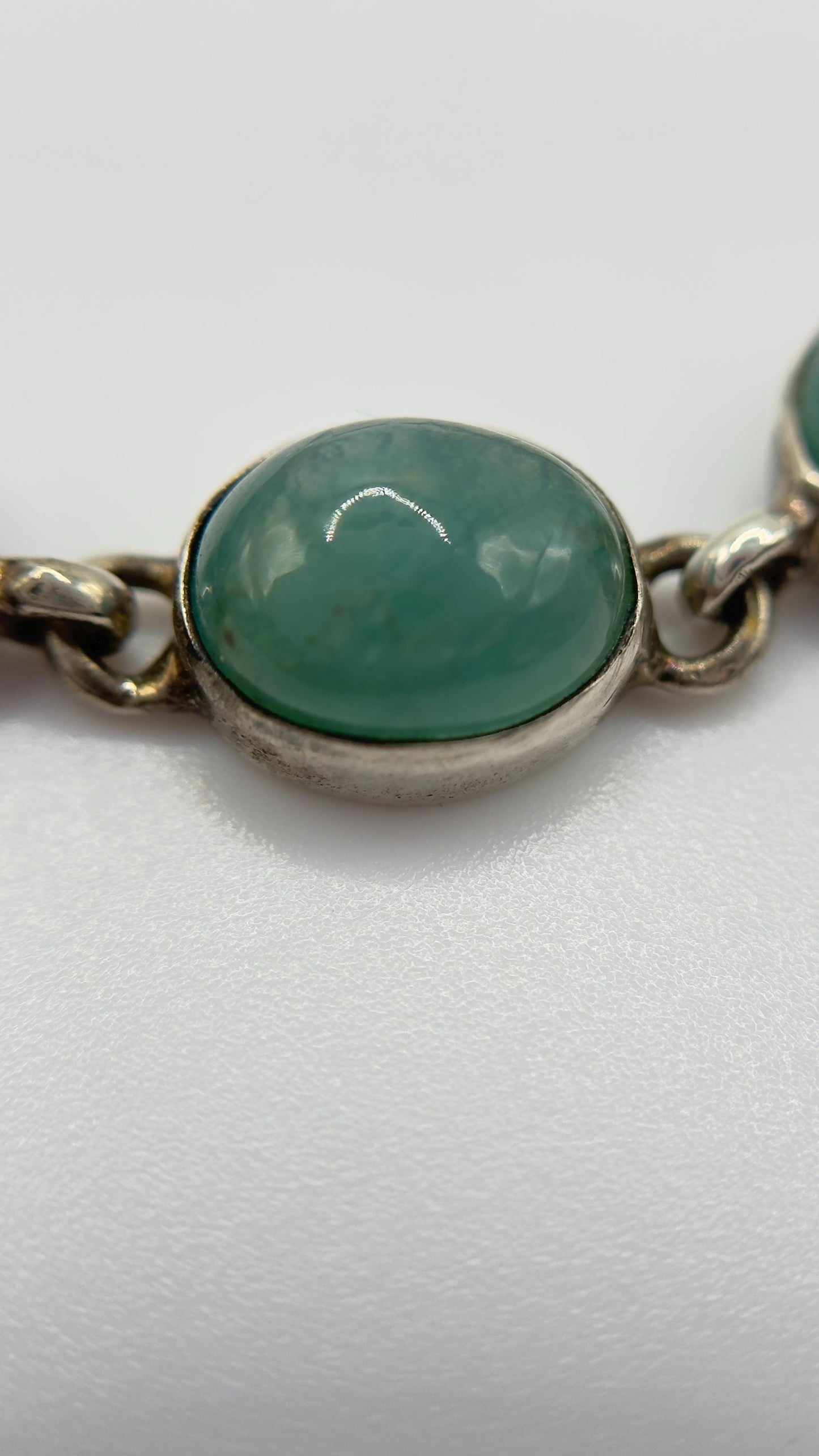 Grandidierite Bracelet Blue Green Gemstone Silver Link Bracelet Minimalist Jewelry Gift
