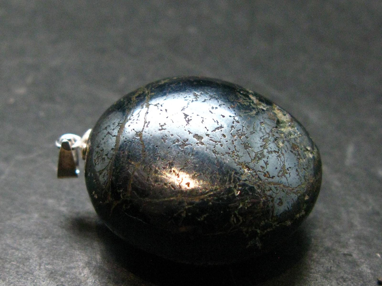 Covelite Covellite Crystal Silver Pendant From Peru - 1.3" - 23.73 Grams