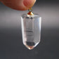 Lemurian Quartz Crystal Gold Plated Silver Pendant From Brazil - 1.5" - 7.74 Grams
