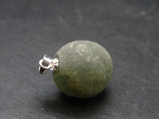 Complete Prehnite Sterling Silver Pendant from Mali - 0.8" - 4.53 Grams