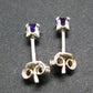 Gem Round Rich Purple Amethyst faceted Stud Earrings In Sterling Silver from Brazil