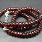 Gem Red Garnet Almandine Beads Silver Necklace from India - 17.5" - 43.8 Grams