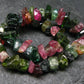 Watermelon Bicolor Tourmaline Genuine Bracelet ~ 7 Inches ~ 8mm Tumbled Beads