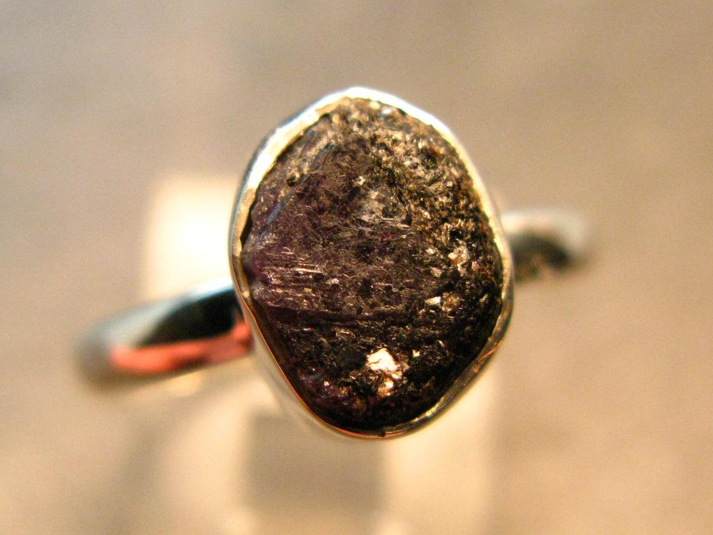 Alexandrite Crystal Silver Ring From Zimbabwe - Size 8 - 2.25 Grams