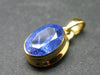Natural Faceted Tanzanite Gold Plated Sterling Silver Pendant from Tanzania - 0.7"