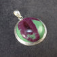 Ruby In Zoisite Silver Pendant from India - 1.3" - 6.7 Grams