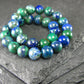Quantum Quattro (Dioptase Chrysocola Malachite Shattuckite) Genuine Bracelet ~ 7 Inches ~ 6mm Round Beads