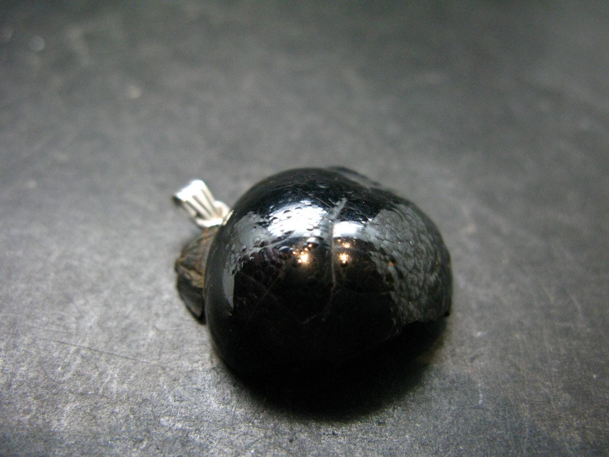 Bubble Hematite Silver Pendant from Morocco - 1.2" - 11.23 Grams