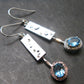 Blue Topaz 925 Silver Earrings from Brazil - 2.1" - 8.08 Grams