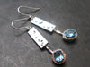 Blue Topaz 925 Silver Earrings from Brazil - 2.1" - 8.08 Grams