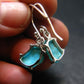 Nice Raw Natural Turquoise Sterling Silver Earrings from Mexico - 1.4 Grams