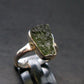 Moldavite Tektite Silver Ring from Czech Republic - 6 Size - 3.07 Grams