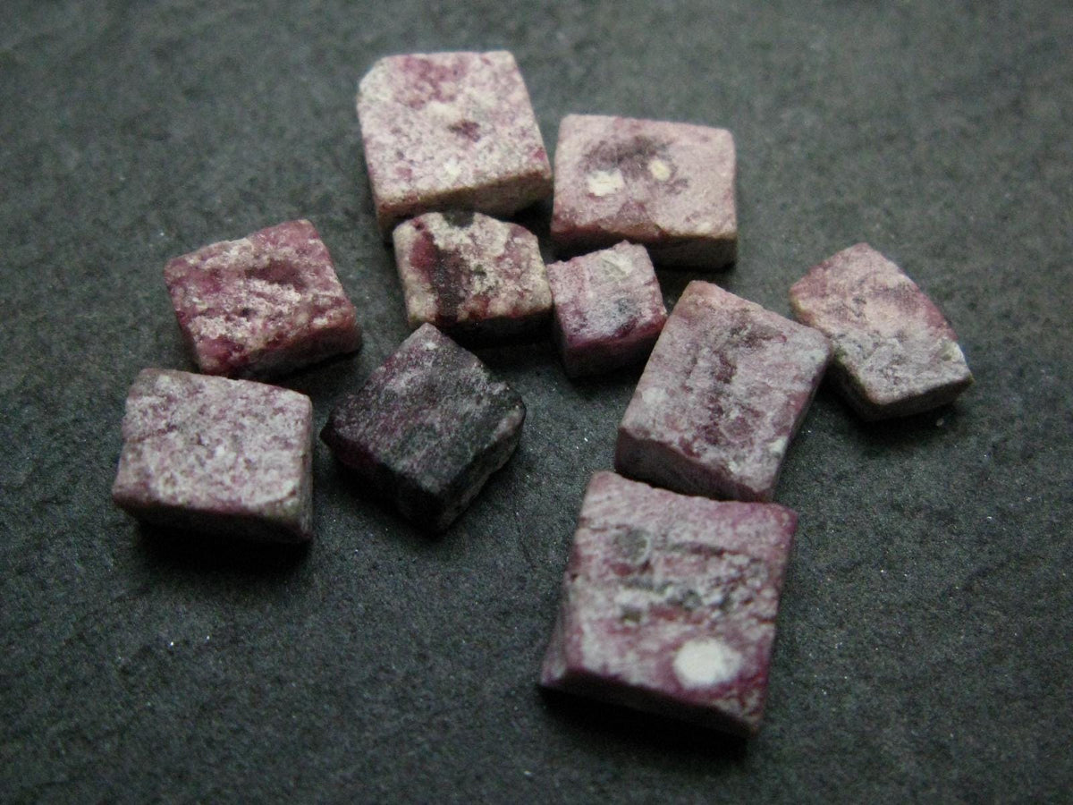 Nice Lot of 10 Polished Bixbite Red Emerald Beryl Crystals From Utah USA - 17.75 Carats