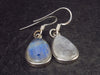 Pear Shaped Cabochon Natural Moonstone 925 Sterling Silver Drop Earrings - 1.3" - 2.96 Grams